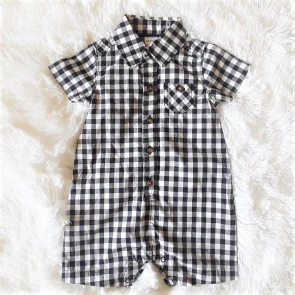 Carter's Other - CARTER'S Gingham Button-Front Romper 6 Months NWOT